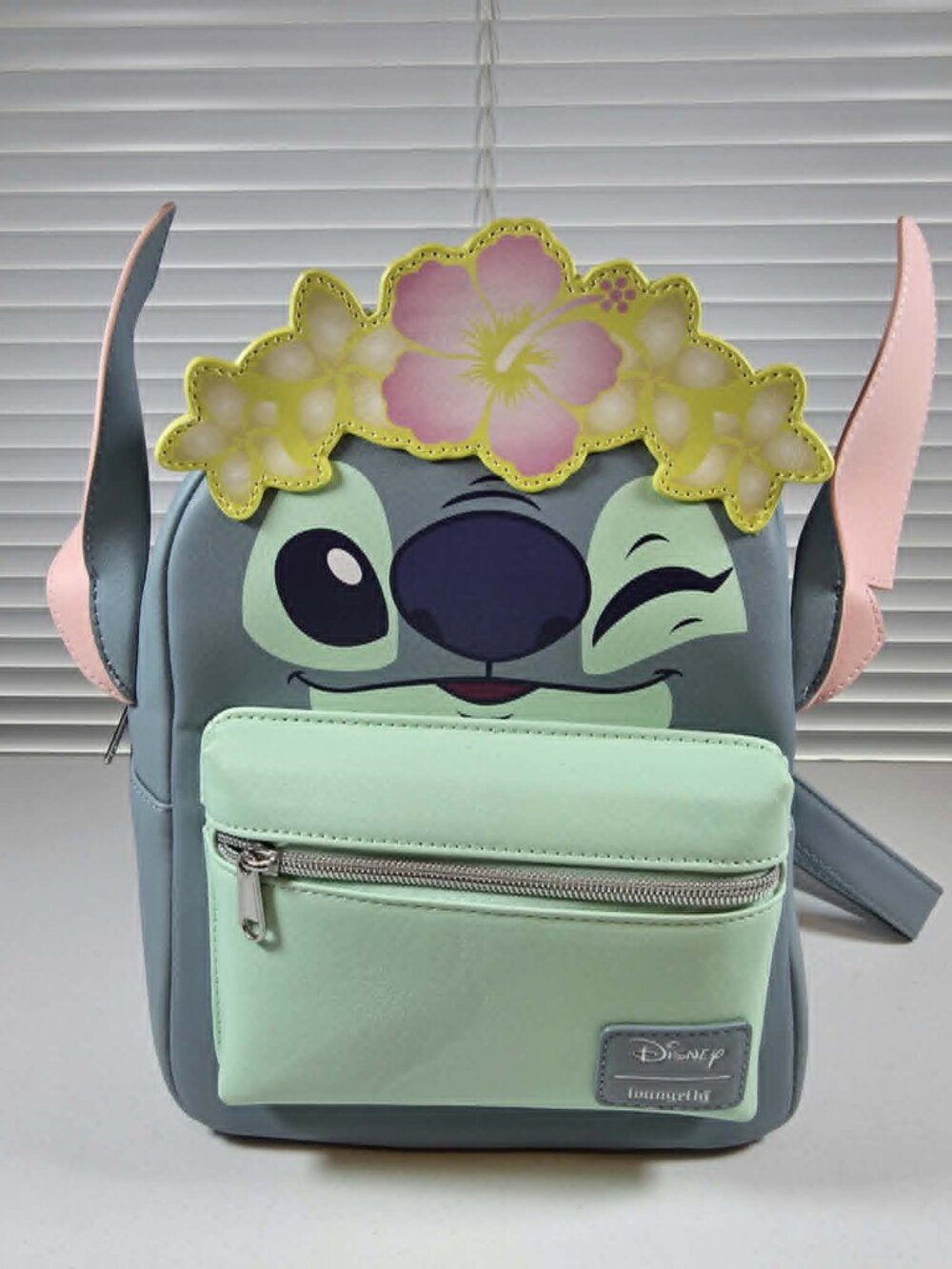 DISNEY LOUNGEFLY STITCH MINI BACKPACK FLORAL CROWN NWT